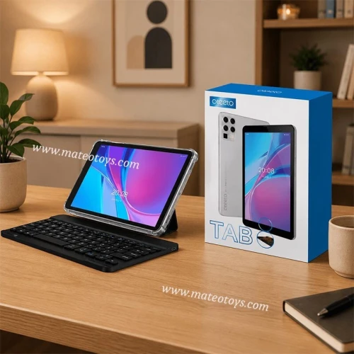 Tablette Android Avec Clavier Bluetooth Détachable et Étui de Protection Transparent  Oteeto