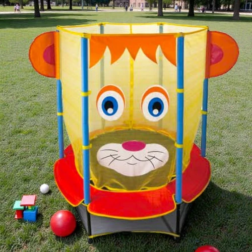 Trampoline Rond avec Filet de Protection pour Enfants