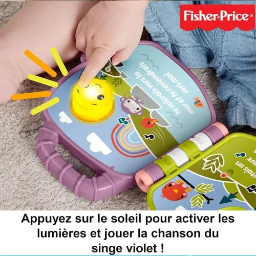 Livre interactif Comptines du Singe Violet avec effets sonores et lumineux-fisher price