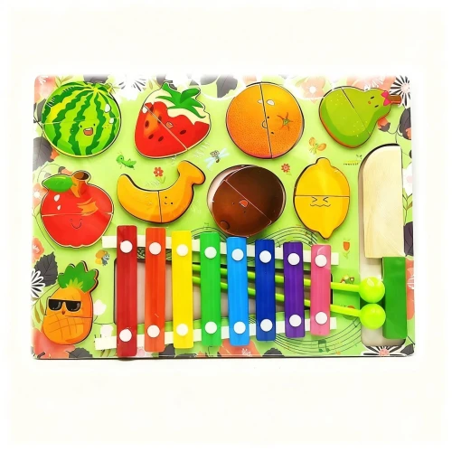 Planche à découper des fruits pour enfant avec piano