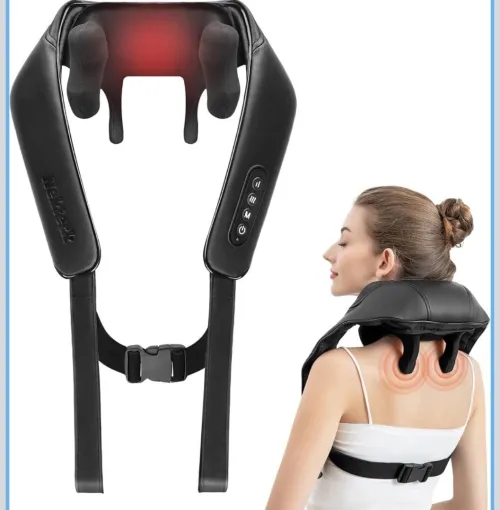 Appareil de massage sans fil cou & épaules 6D avec chaleur جهاز تدليك لاسلكي للرقبة والكتفين
