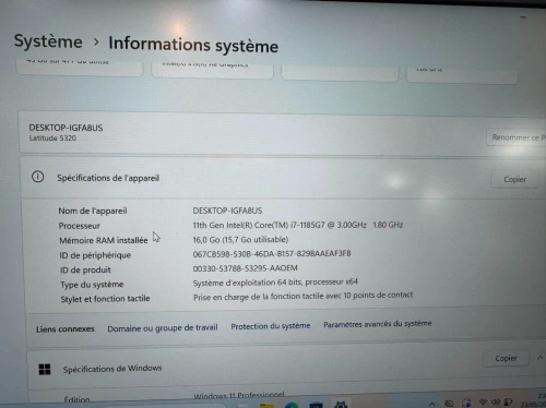 New Arrivage Laptop Dell Latitude 5320 i711eme affaire