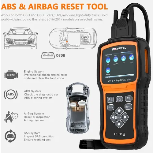 FOXWELL NT630 ELITE OBD DIAGNOSTIC SCAN ABS+SAS+SRS AIRBAG CRASH DATA RESET TOOL