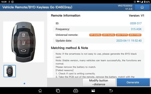 Launch X431 Key Programmer pour le LAUNCH X431 IMMO ELITE, IMMO PLUS, PAD V, PAD VII