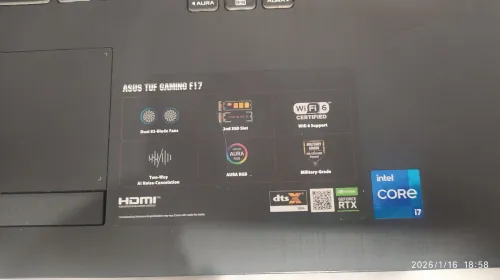 ASUS TUF F17 I7 11TH generation, 16 go ddr4 Ram, 512 ssd, RTX 3050TI, 17 POUCE 144 HZ