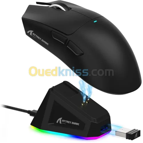 SOURIS MOUSE ATTACK SHARK X11 BLACK GAMING WITH CHARGING DOCK SANS CABLE x 11