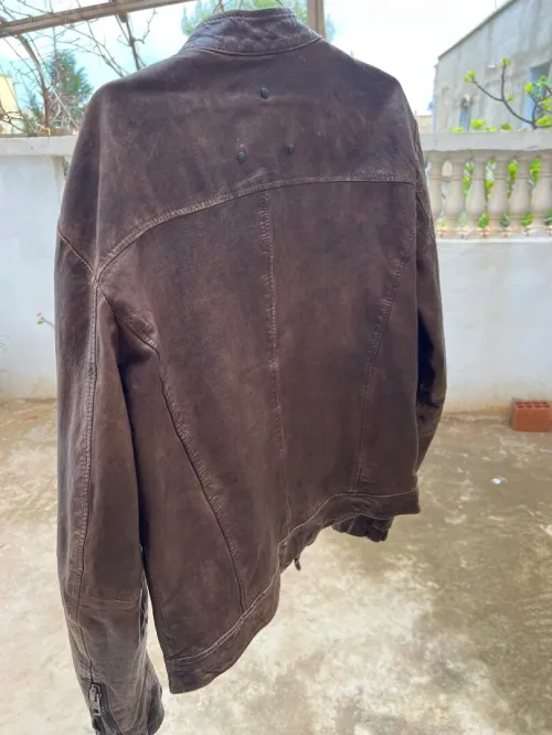 Veste Cuir Original  Marron , cuir de mouton  Taille L