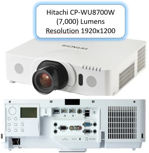 Hitachi CP-WU8700W  (7,000) Lumens Resolution 1920x1200 3LCD WUXGAProjector Specifications  + lampe neuf +Epson EB-X49  XGA HD 1024x768 4:3 3600 lumens sous  emballage E20  3400 lumens  neuf  jdiid