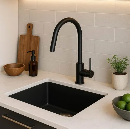 Evier de cuisine sous plan en granite