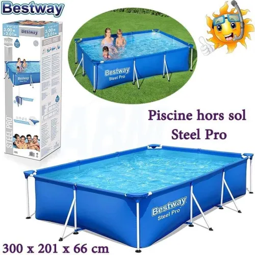  مسبح مستطيل الشكل Steel Pro Piscine Rectangulaire 300 x 201 x 66cm Bestway 56404