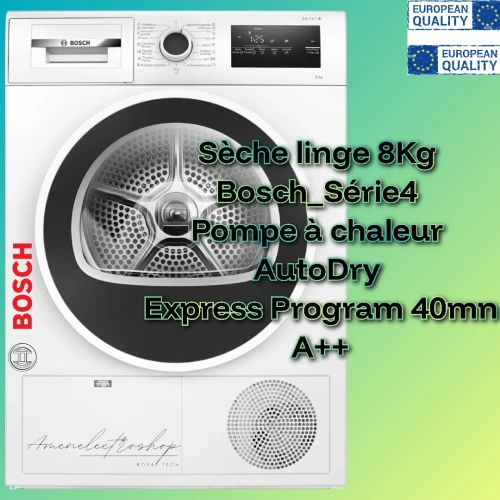 Sèche linge 8Kg Bosch_Série4 pompe à Chaleur