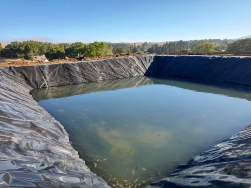 Bassin d'irrigation et d'aquaculture en geomembrane
