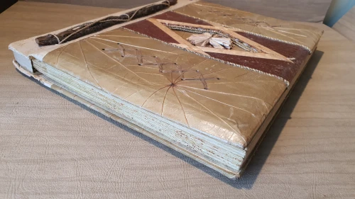 Exceptionnel Album Photo FAIT MAIN, Couverture en Feuilles Naturelles, Cadeau Idéal Botaniste, Vintage