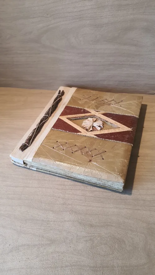 Exceptionnel Album Photo FAIT MAIN, Couverture en Feuilles Naturelles, Cadeau Idéal Botaniste, Vintage
