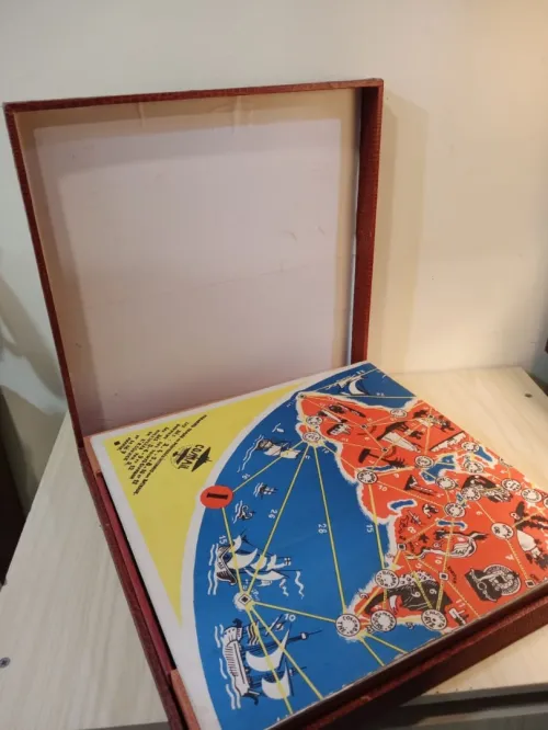 Vintage coffret jeux de société COSMAIL des années 50's , stratégie, économie, géographie du monde
