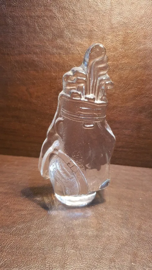 Vintage Presse-papier en cristal Club de Golf taillé à la main Nybro made in Sweden  80's