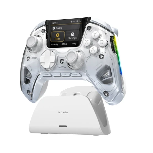 Manette Manba One Ver 2 PC Hall effect avec écran et stand de recharge neuf jamais utilisé 