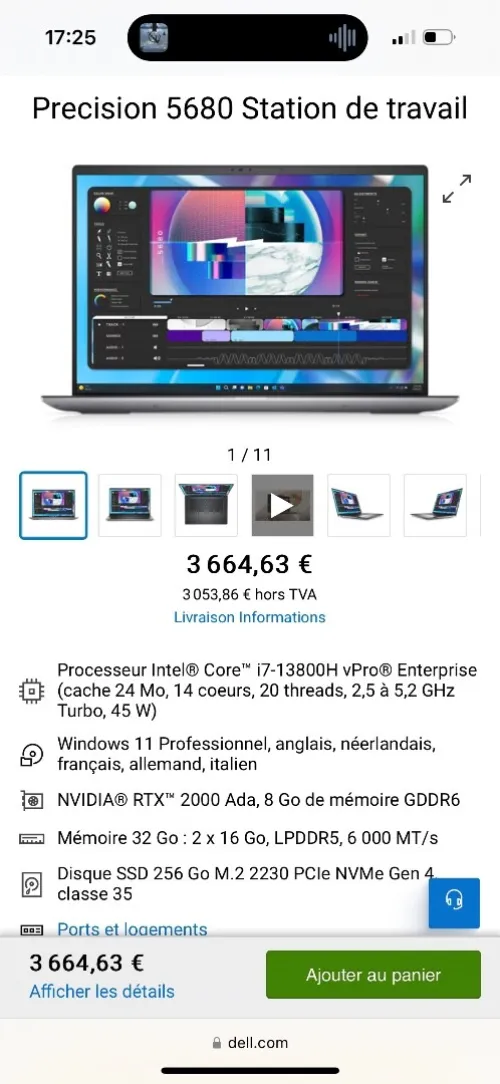 Dell 5680 précision neuve