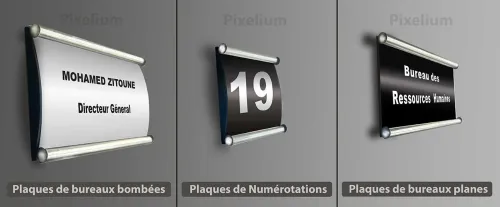 Plaques de bureaux bombées