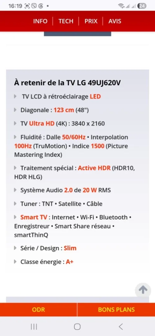tv lg 49" 4k hdr10 smart