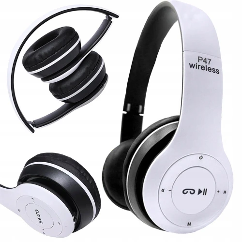 CASQUE P47 SANS FIL BLUETOOTH 5.0 LECTEUR CARTE SD & RADIO FM INTÉGRÉ