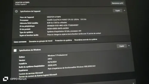 MICROSOFT SURFACE LAPTOP 3 I5 10th 8GB 256GB SSD 2K 13.5" TACTILE