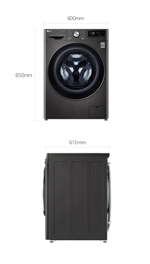 LG Machine a laver a chargement frontal l Lavante sechante l 12/8 KG l AIDD l TurboWash 360 l ThinQ