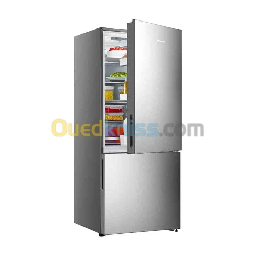 Réfrigérateur HISENSE Combiné  408 L  Metal tech cooling m Nofrost  InoxRM-55WC