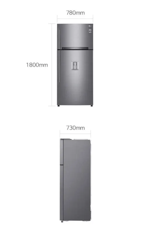 GN-F71HLHL Réfrigérateur 2 portes | 469L | Gris  Total No Frost