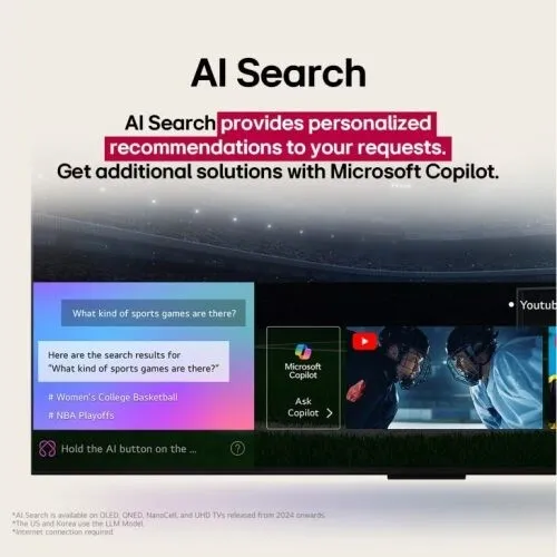 Télévision 65" LG NanoCell AI NANO80 4K Smart TV AI Magic remote HDR10 webOS25 2025 65NANO80A6A