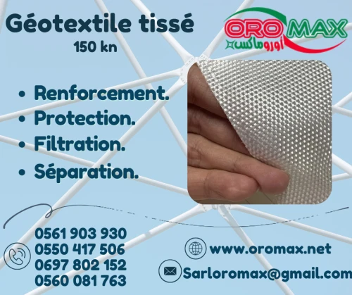 Géotextile Tissé  Résistance 150 kN Disponible OROMAX