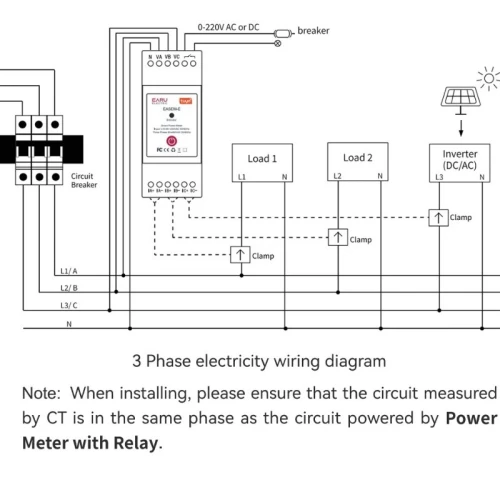 Module de contrôle et mesure puissance à distance wifi industrielle Triphasé AC90-480V 120A