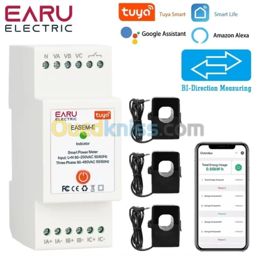Module de contrôle et mesure puissance à distance wifi industrielle Triphasé AC90-480V 120A