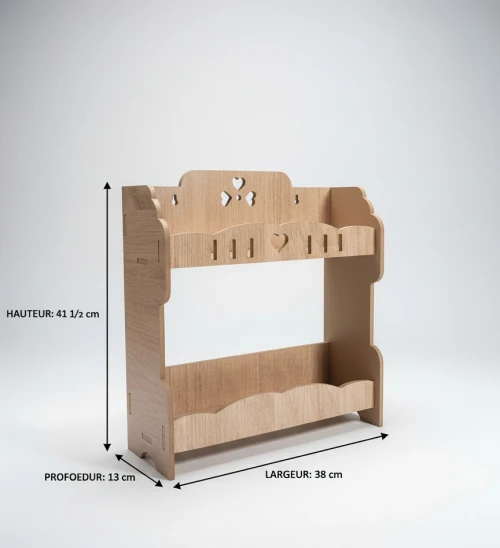 Étagère à Épices Murale 2 Étages en MDF Haute Qualité - Rangement Cuisine Optimal et Élégant
