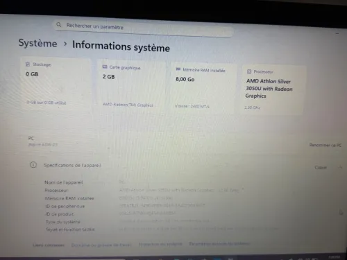 Acer aspire 3 A315-23 -R7C5 amd  athlon cliver