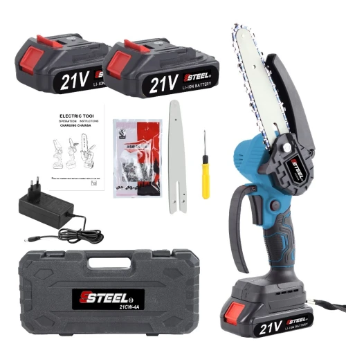 TRONÇONNEUSE A CHAÎNE ÉLECTROPORTATIF PROFESSIONNELLE 12", 2 BATTERIES LITHIUM 21V 4AH Algérie 