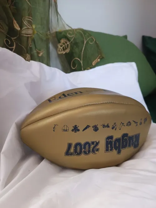 Vintage Ballon de rugby cuir 