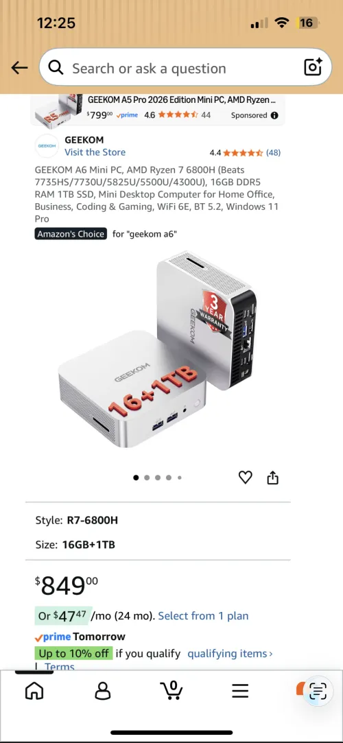 Mini Pc geekom Ryzen