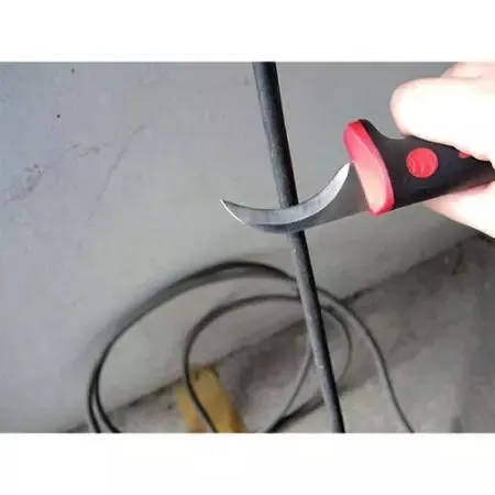 Couteau d'électricien à lame crochetée de 170 mm (6,8 pouces) avec étui
