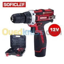 Perceuse Visseuse 12V 10mm 2 Batteries SOFICLEF