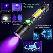 Lampe de poche UV rechargeable 3 en 1