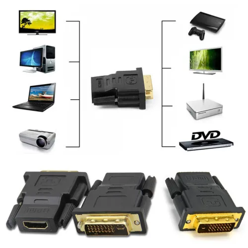 Adaptateur Dvi To Hdmi Gold Plated Male Dvi 24+1 Pin