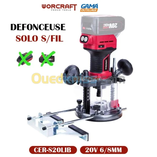 DEFONCEUSE SOLO S/FIL 20V 6/8MM WORCRAFT