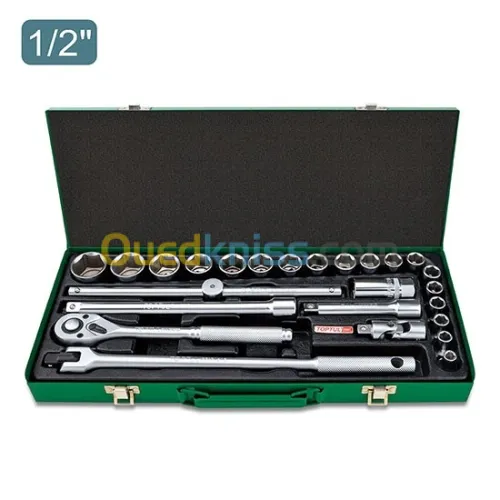 CAISSE A DOUILLE ½’’ 12 PANS 25 PCS TOPTUL
