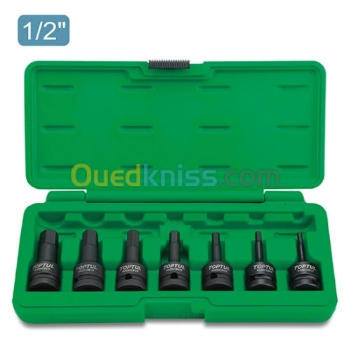 COFFRET DOUILLE ALLEN ½’’ 07 PCS toptul