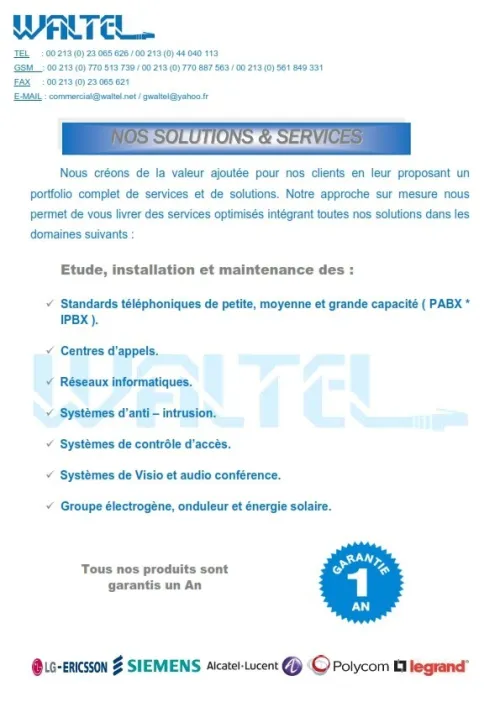 Étude , installation et maintenance des réseaux informatiques et téléphoniques 