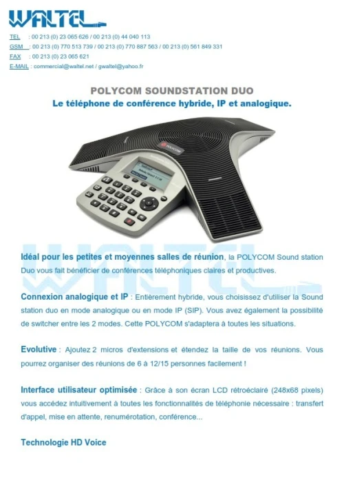 Audio conférence POLYCOM SOUNDSTATION DUO