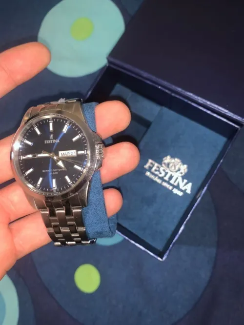 MONTRE FESTINA F20357 BLEU, BRACELET ACIER INOXYDABLE, HOMME