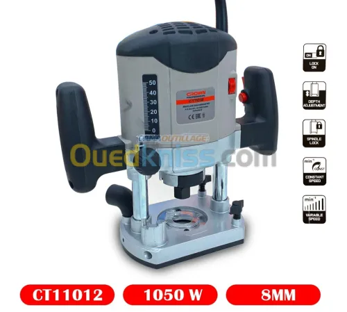 CROWN Défonceuse 1050w 8mm CT11012