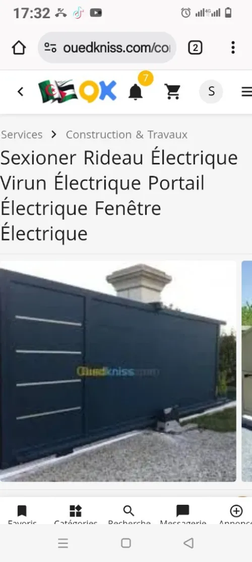 Rideau électrique fenêtre sectionnaire